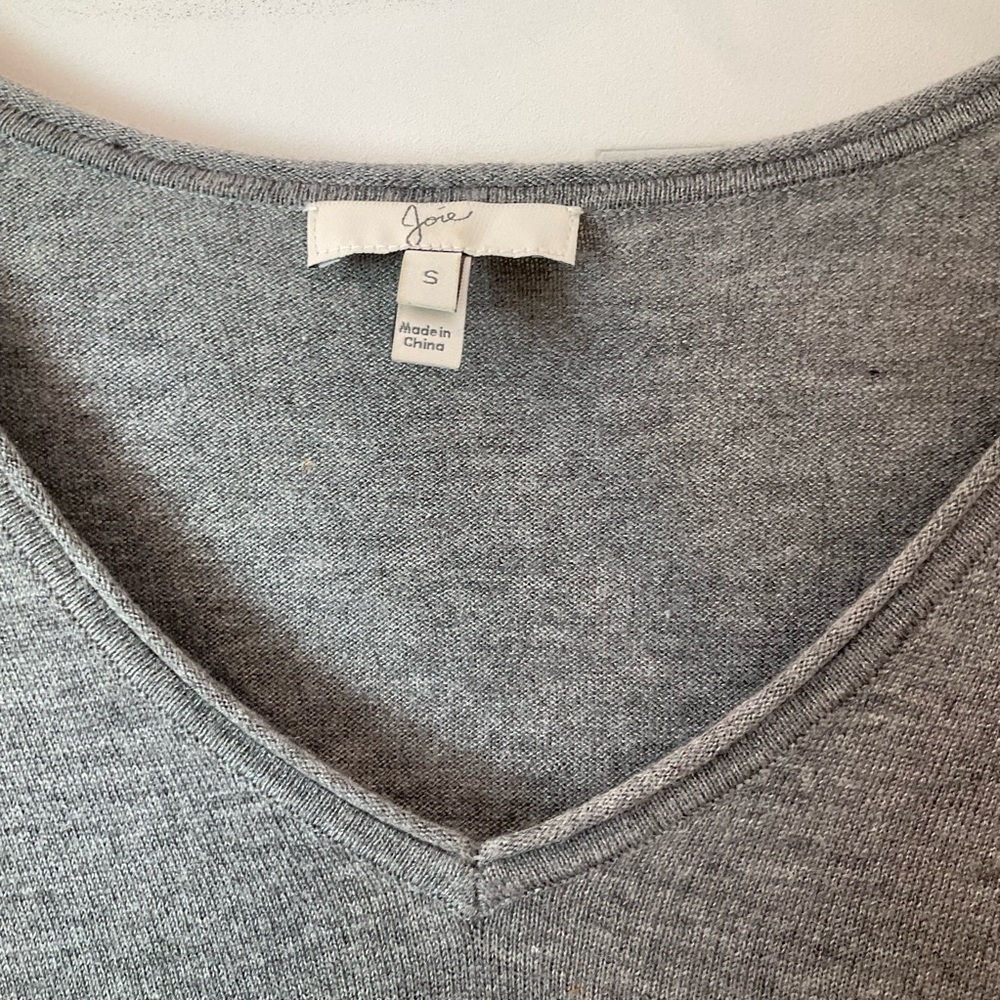 Joie Wool Cashmere Blend Gray Asymmetrical Hem Oversized Tunic Sweater Size S - Picture 3 of 9